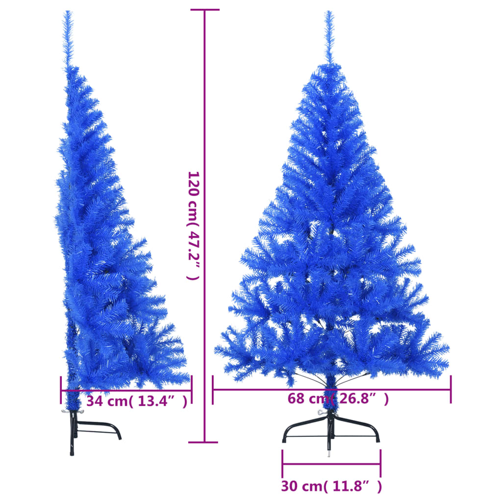 Künstlicher Halb-Weihnachtsbaum mit Ständer Grün 150 cm PVC