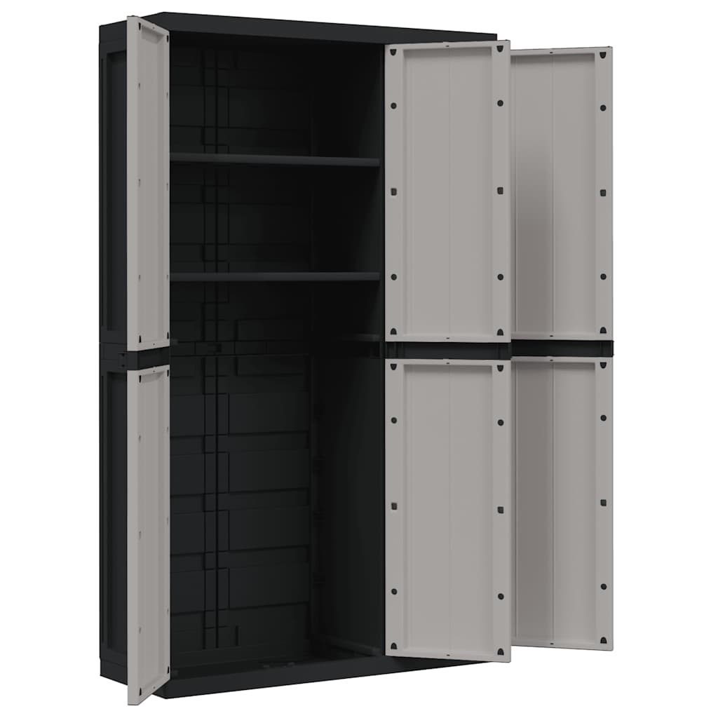 Gartenschrank Grau und Schwarz 65x37x85 cm PP