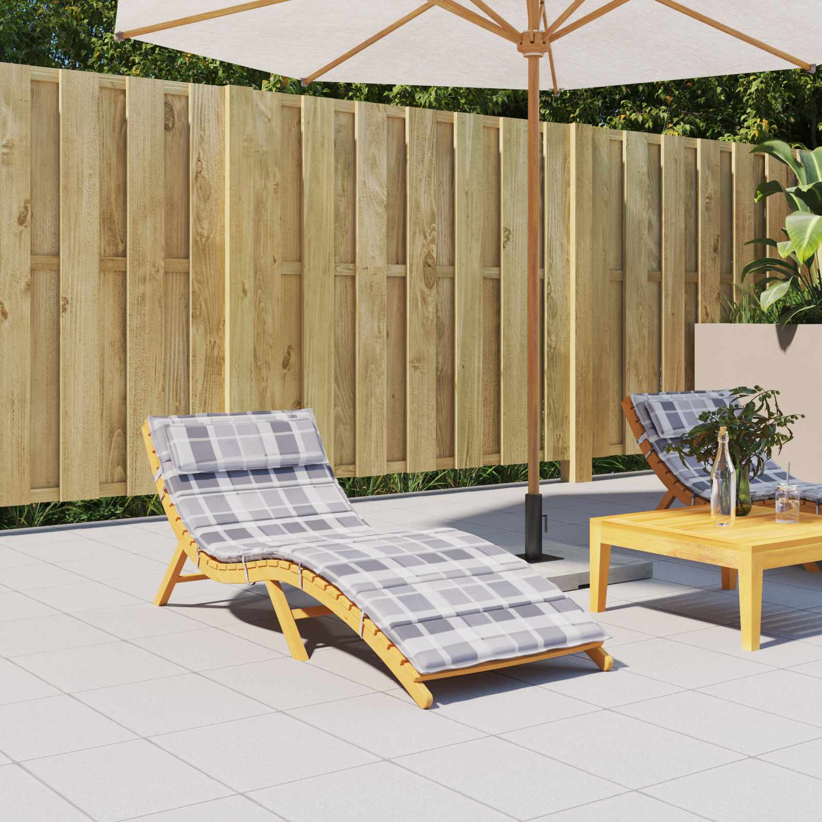 Sonnenliegen-Auflage Grau 180x60x4 cm Oxford-Gewebe