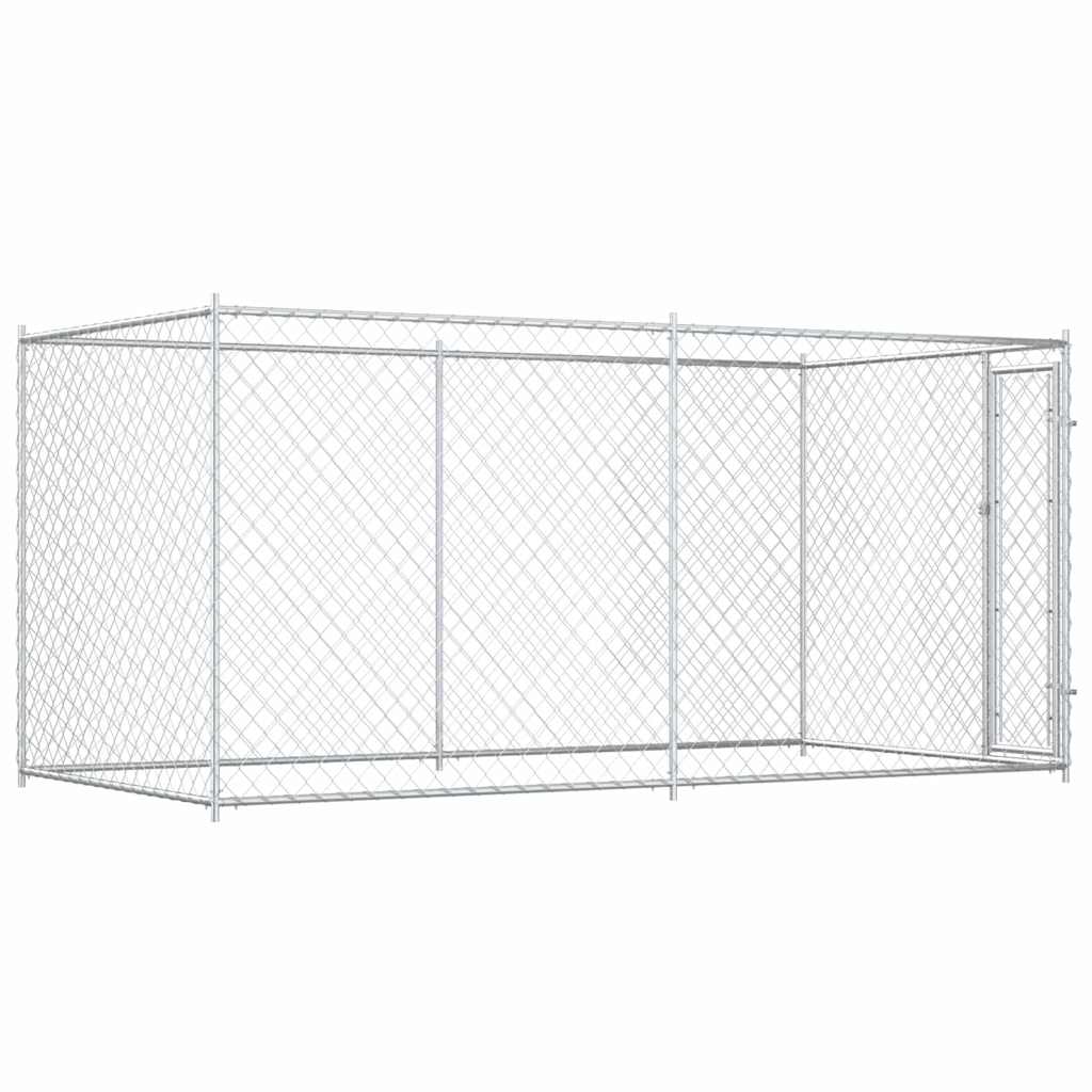 Outdoor-Hundezwinger mit Überdachung 382x192x225 cm