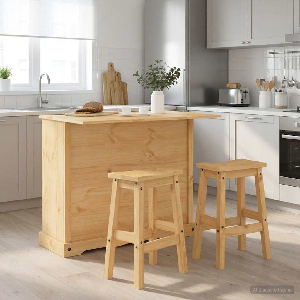Küchenaufbewahrung mit Speicher 2 pcs Honigwachs Massiv-Kiefer