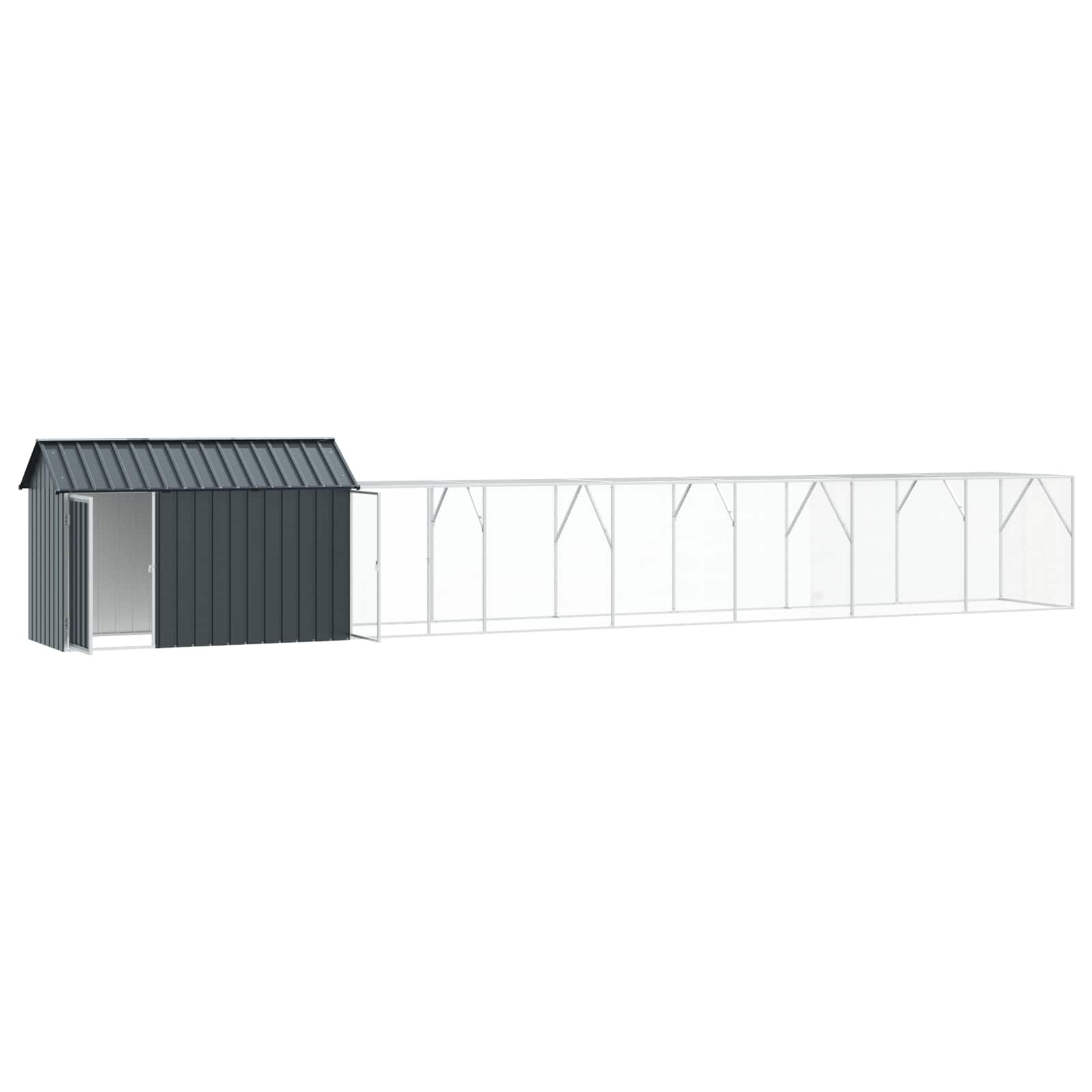 Vogelkäfig Anthrazit 416,5 x 103 x 142 cm Verzinkter Stahl