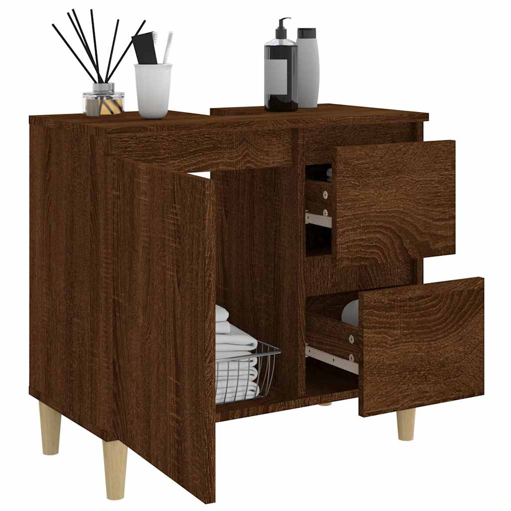Badschrank Weiß 65x33x60 cm Holzwerkstoff