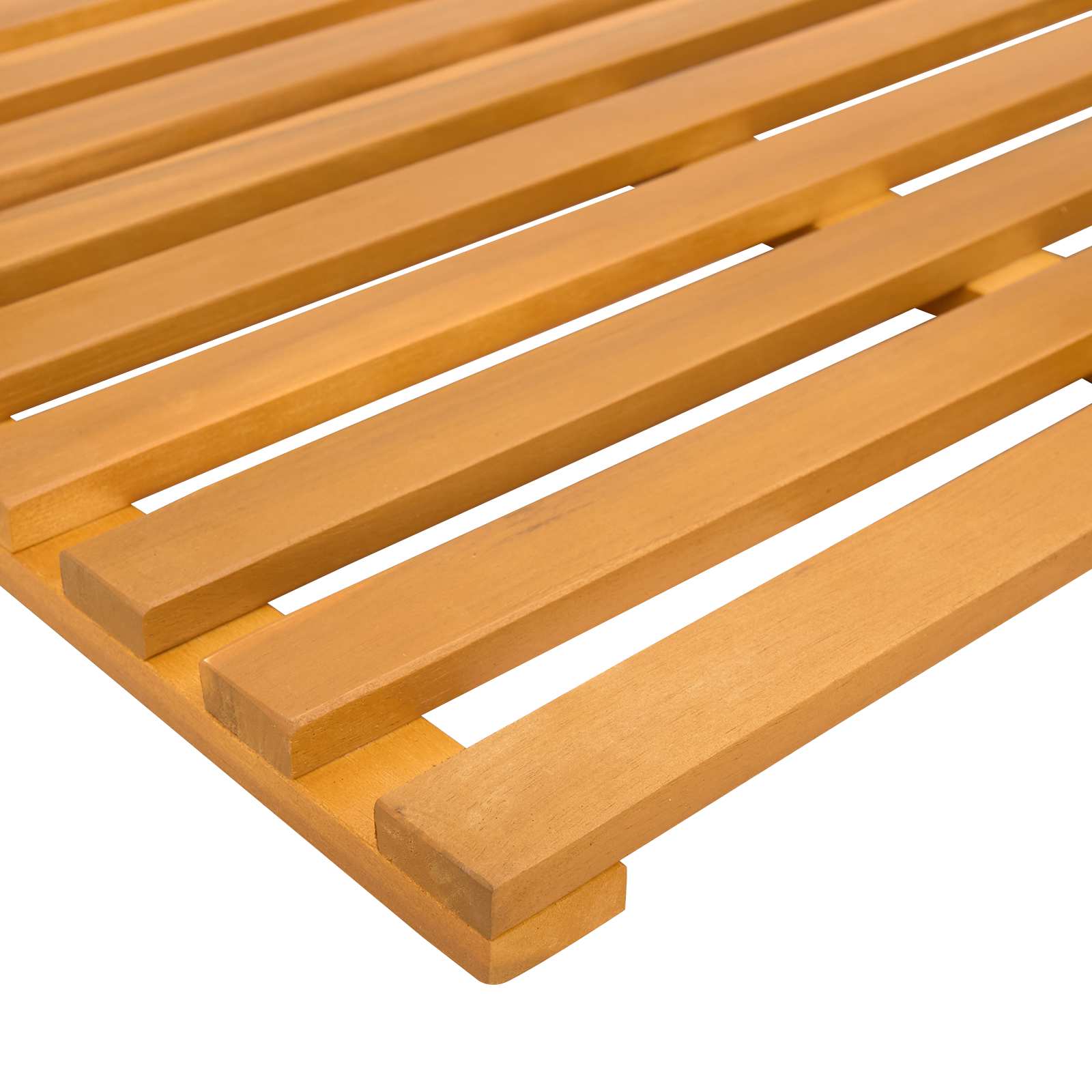 Badematte Uni Braun 56 x 37 x 2,5 cm Massives Akazienholz