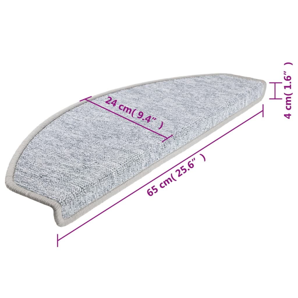 Stufenmatten 15 Stk. 56x17x3 cm Anthrazit Halbrund