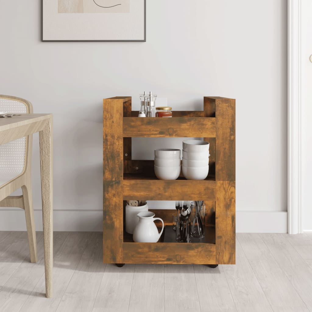Küchenwagen Weiß 60x45x80 cm Holzwerkstoff
