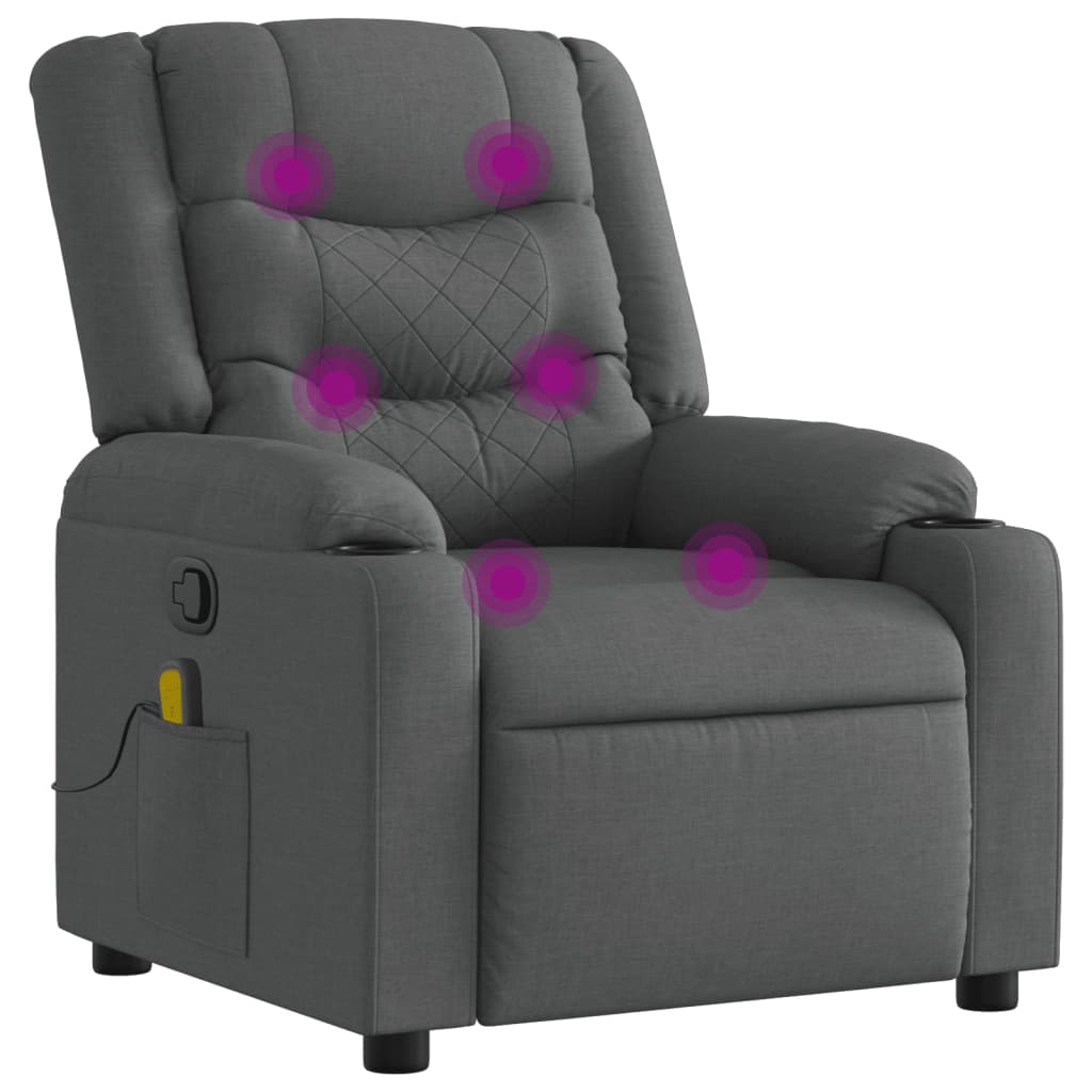 Massage-Relaxsessel Hellgrau Stoff