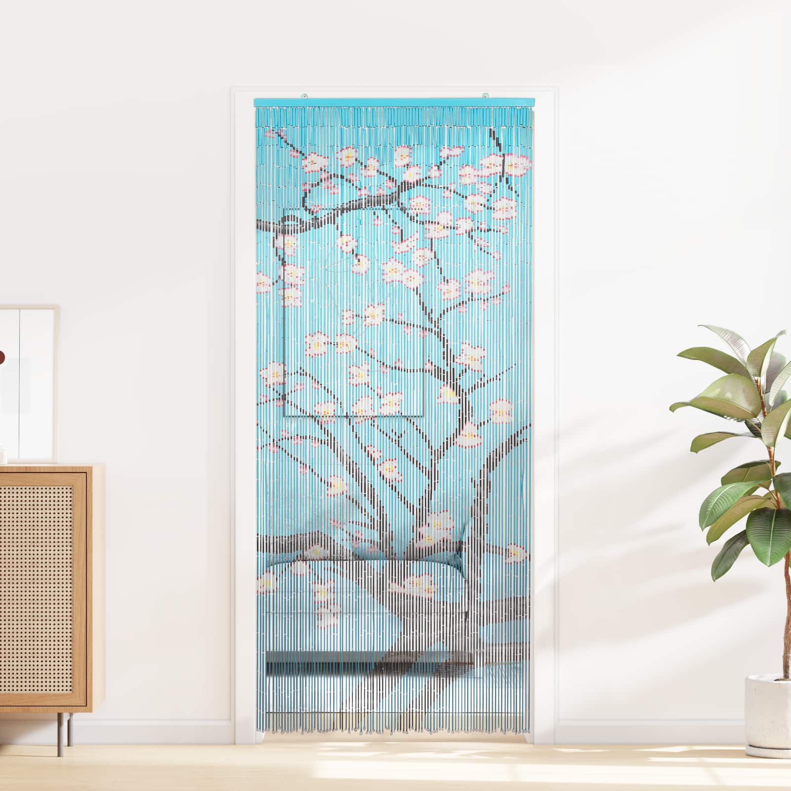 Insekten-Türvorhang Bambus Druck 90x220 cm Bambus