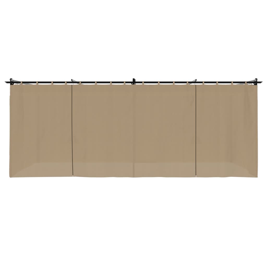 Pavillon mit Vorhängen Creme 3x3 m Stahl
