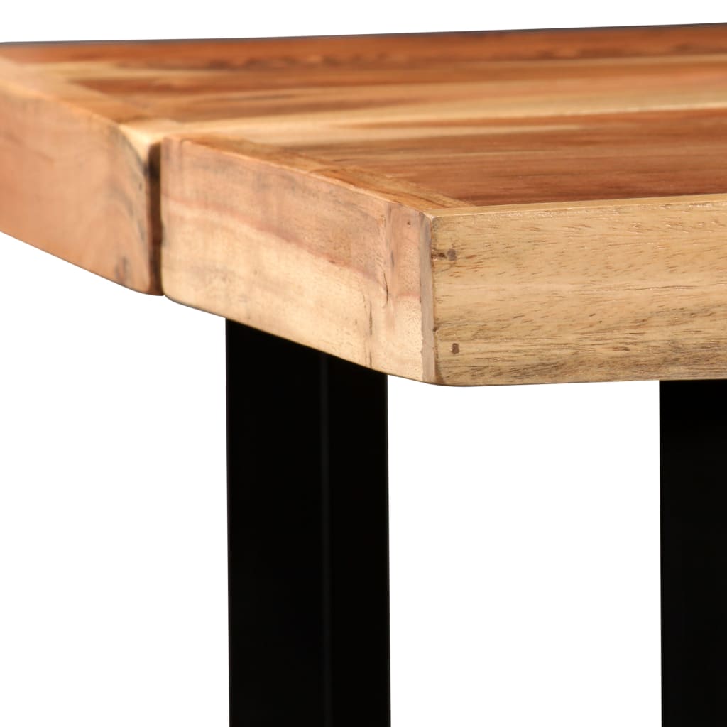 5-tlg. Bar-Set Recyceltes Massivholz und Echtleder
