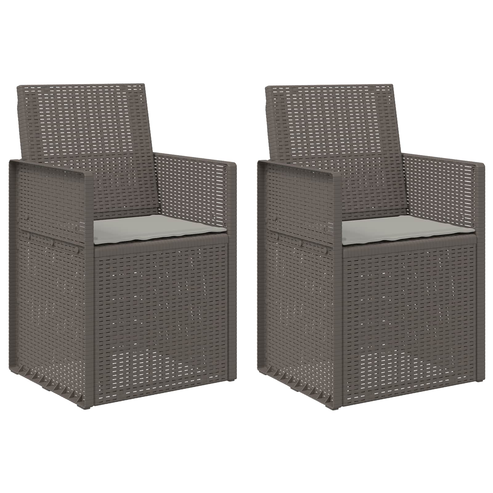Garten Esszimmerstühle 2 pcs Weiß und Hellgrau PP