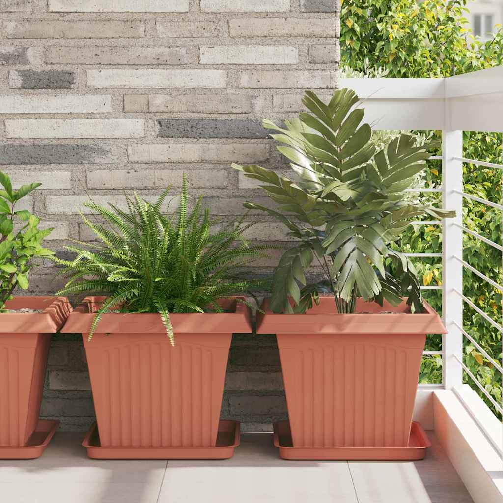Blumentöpfe 6 pcs Ziegelrot 20 x 20 x 16 cm Kunststoff