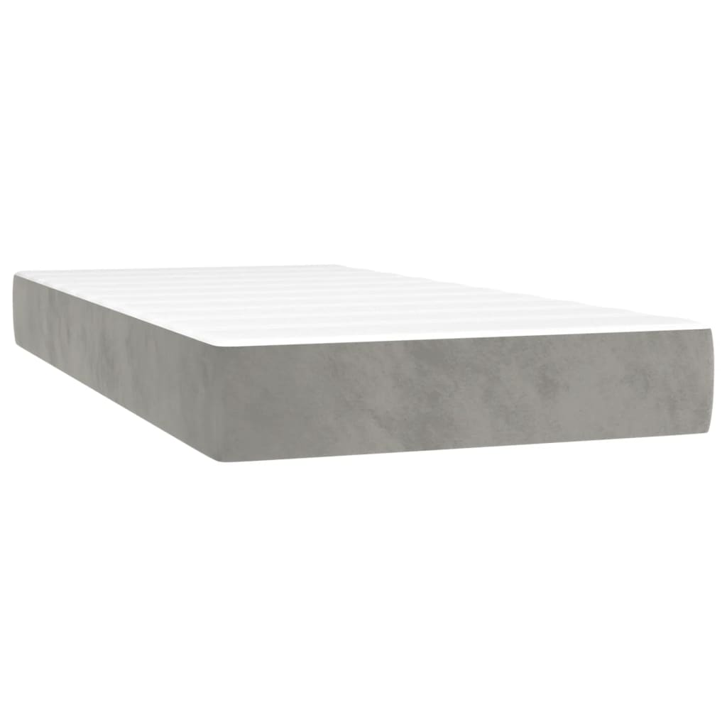 Taschenfederkernmatratze Mittel Hellgrau 100x203x20 cm Samt