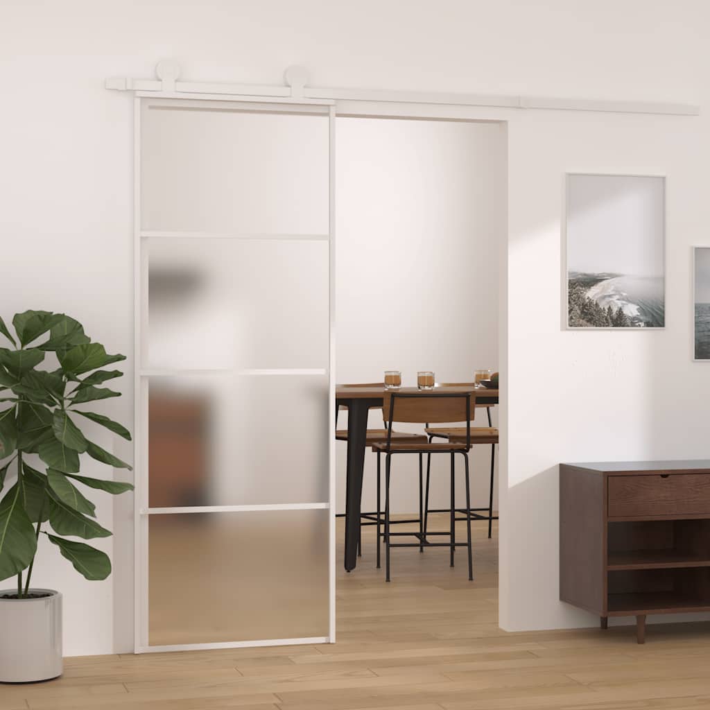 Schiebetür Aluminium und ESG Glas 90x205 cm Schwarz