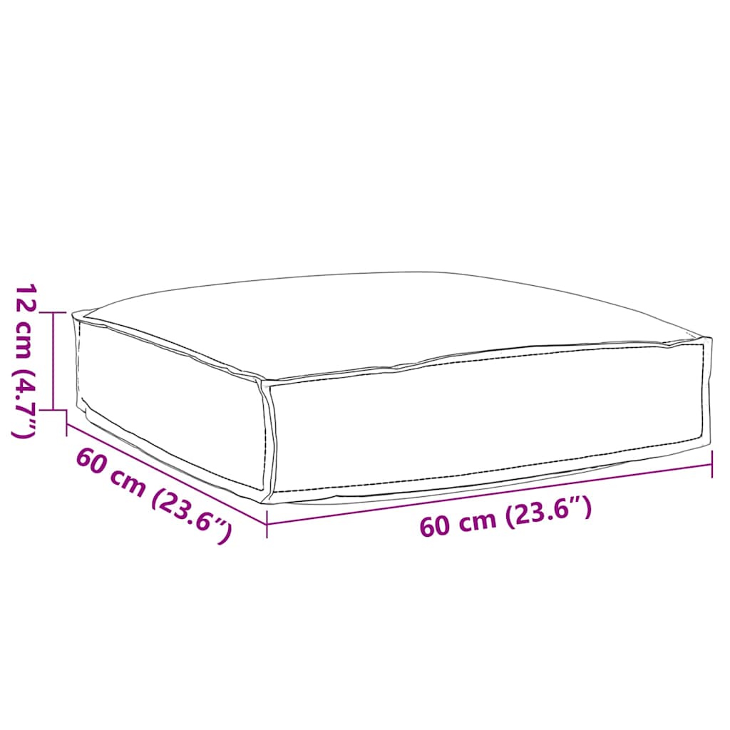 Kissen Anthrazit 60 x 60 x 12 cm Oxford-Stoff
