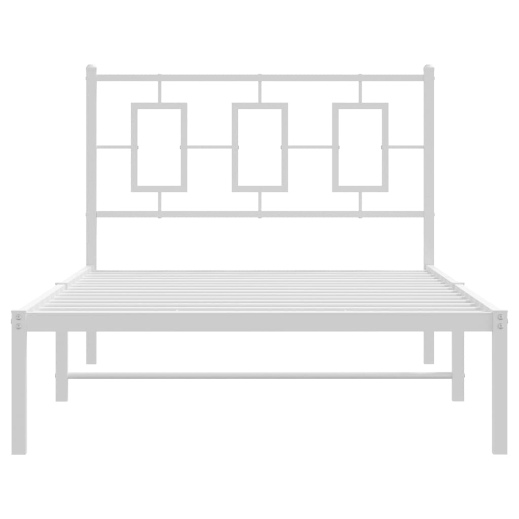 Bettgestell mit Kopf- und Fußteil Metall Weiß 180x200 cm