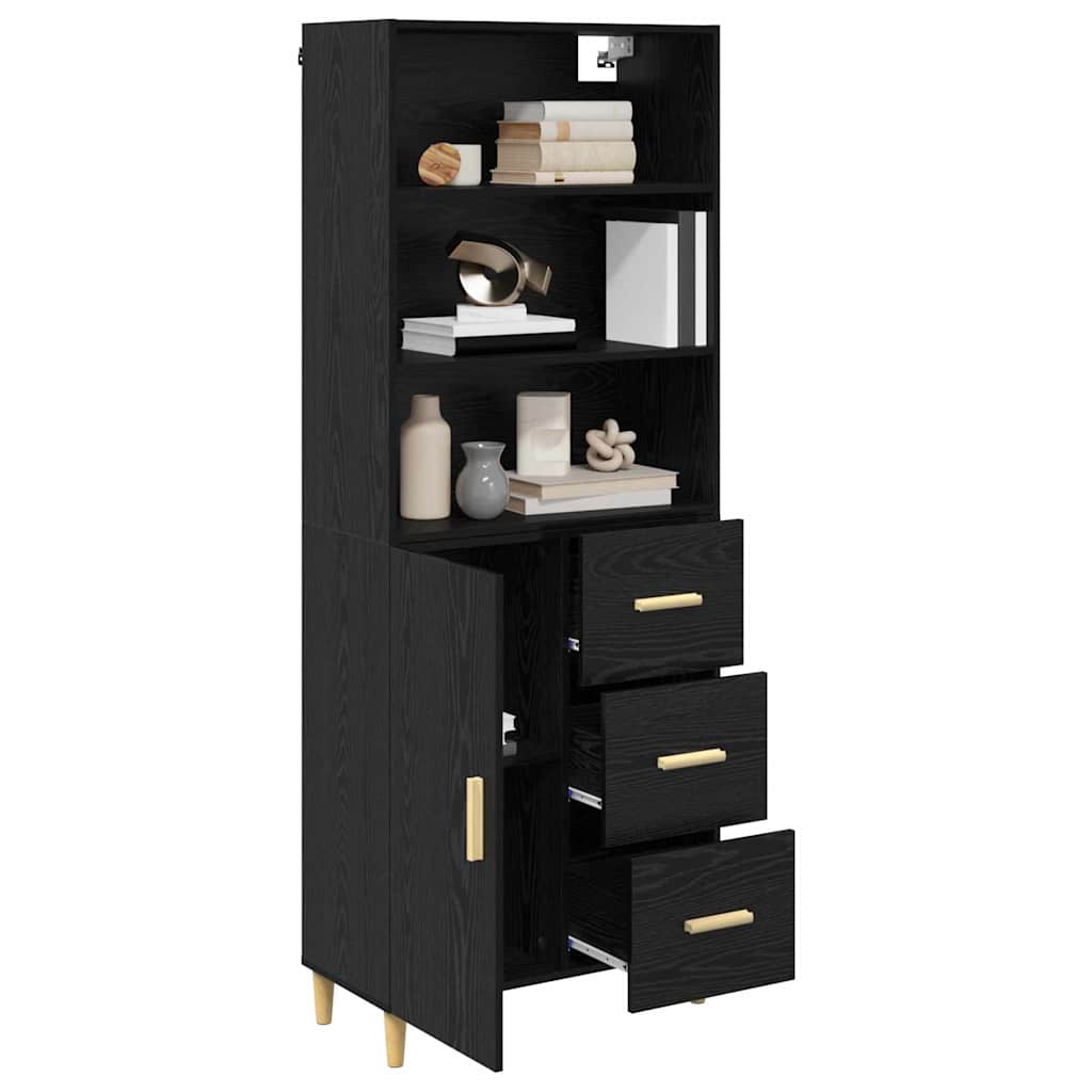 Highboard Altholz 69,5 x 32,5 x 180 cm Holzwerkstoff
