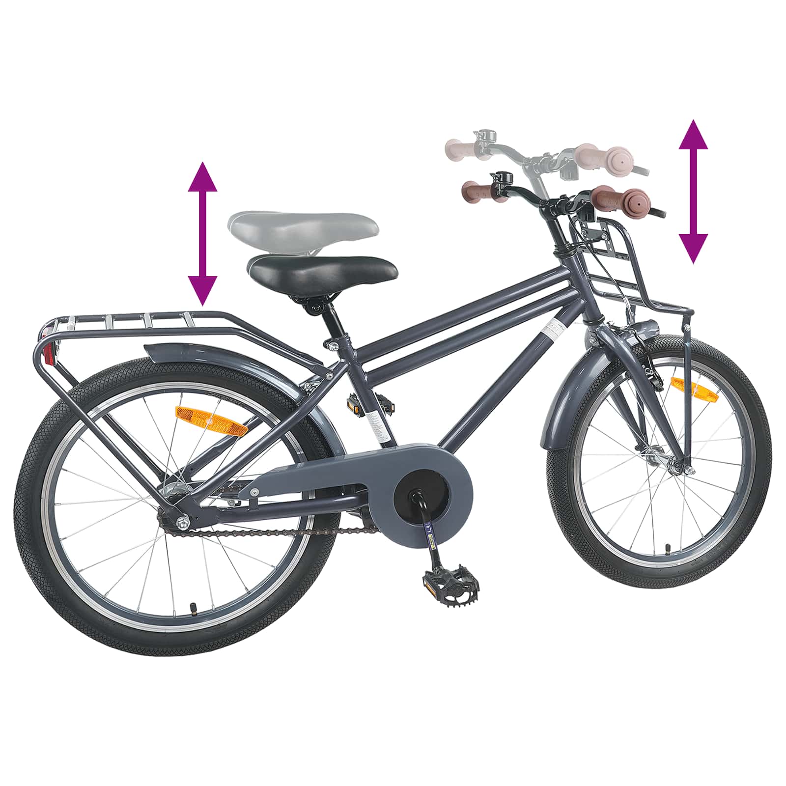 Kinderfahrrad 18 Zoll für 5-7 Jahre alt Schwarz