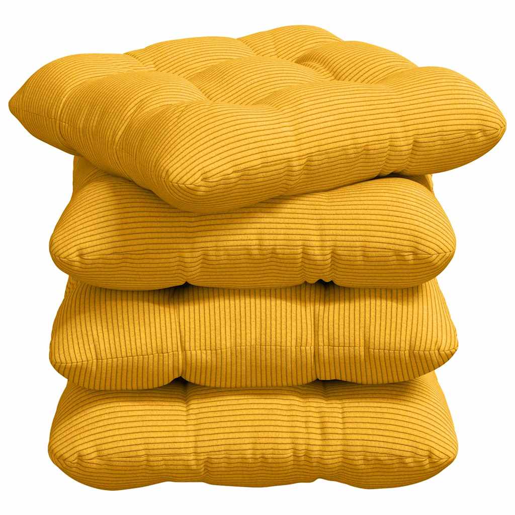 Sitzkissen 4 pcs Hellgrau 40 x 40 cm Cordstoff