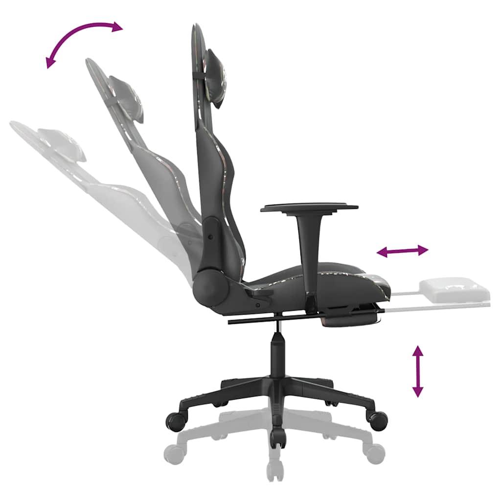 Gaming-Stuhl mit Massagefunktion Schwarz und Blau Kunstleder