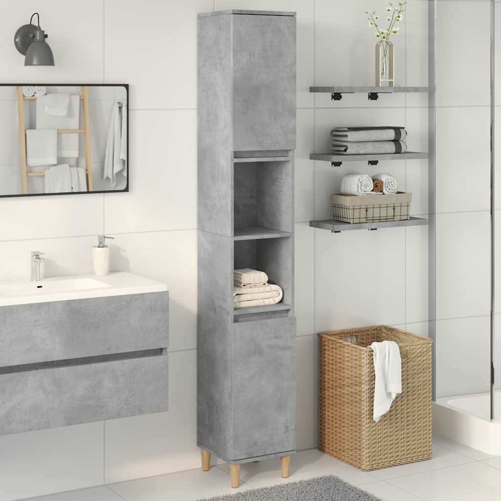 Badschrank Weiß 30x30x190 cm Holzwerkstoff