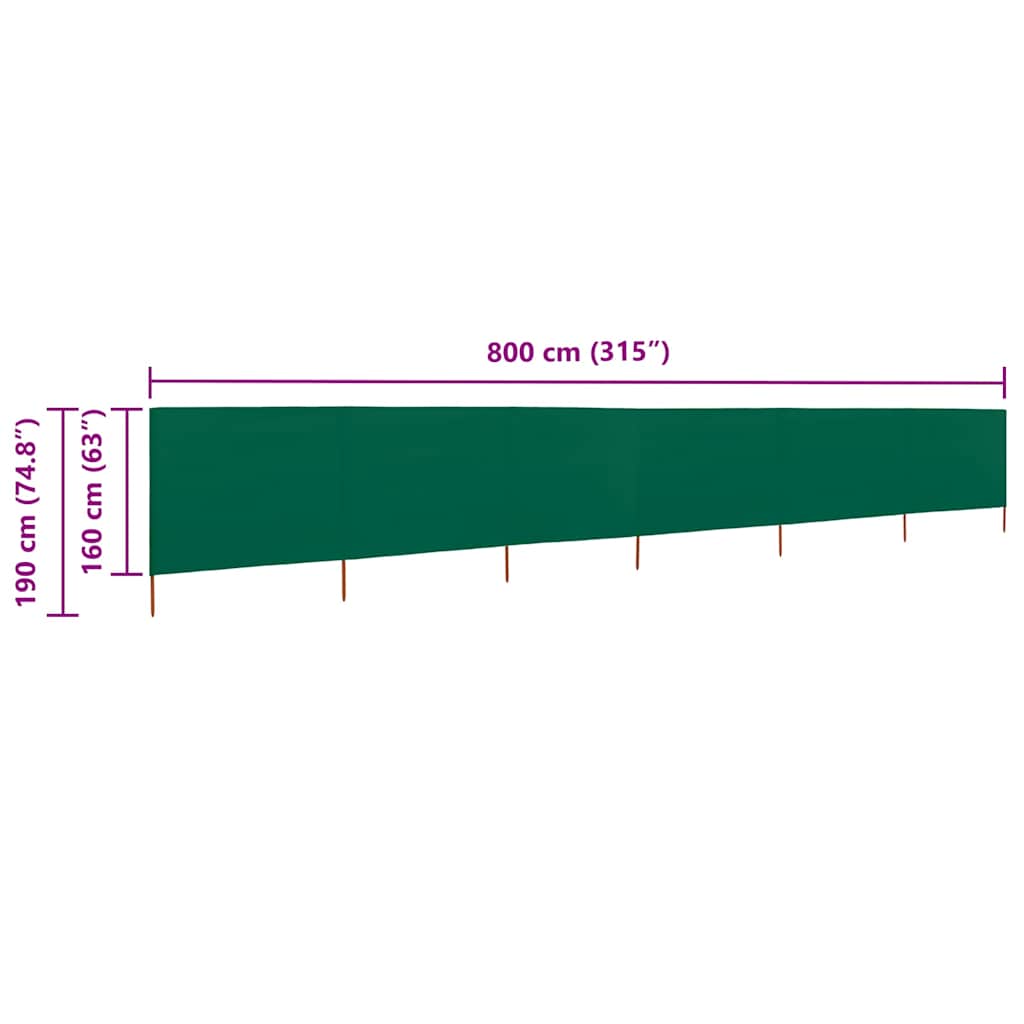 3-teiliges Windschutzgewebe 400 x 120 cm Weiß