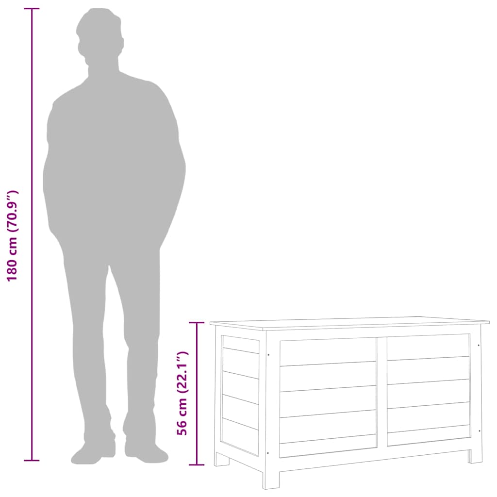Outdoor-Kissenbox 50x50x56 cm Massivholz Tanne
