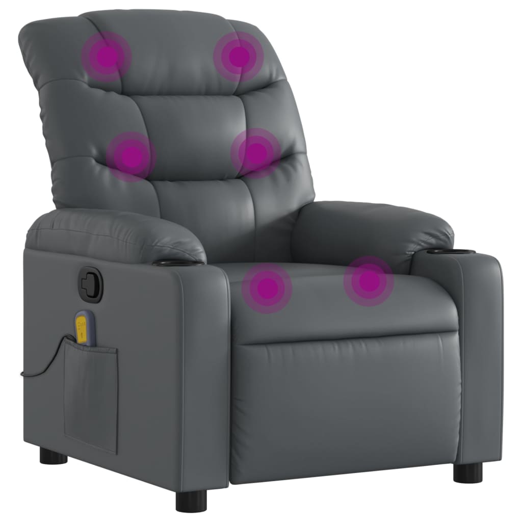 Massage-Relaxsessel, Kunstleder, Schwarz