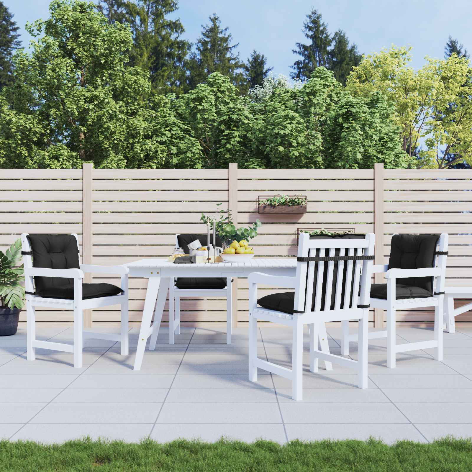 Niedriglehner-Auflagen 2 Stk Melange Anthrazit 100x50x7cm Stoff
