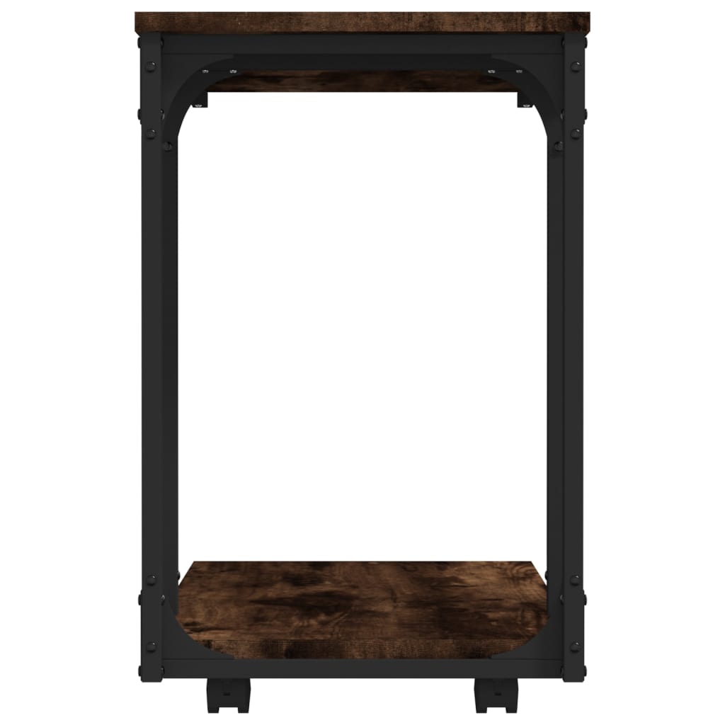 Beistelltisch mit Rollen Schwarz 50x35x55,5 cm Holzwerkstoff