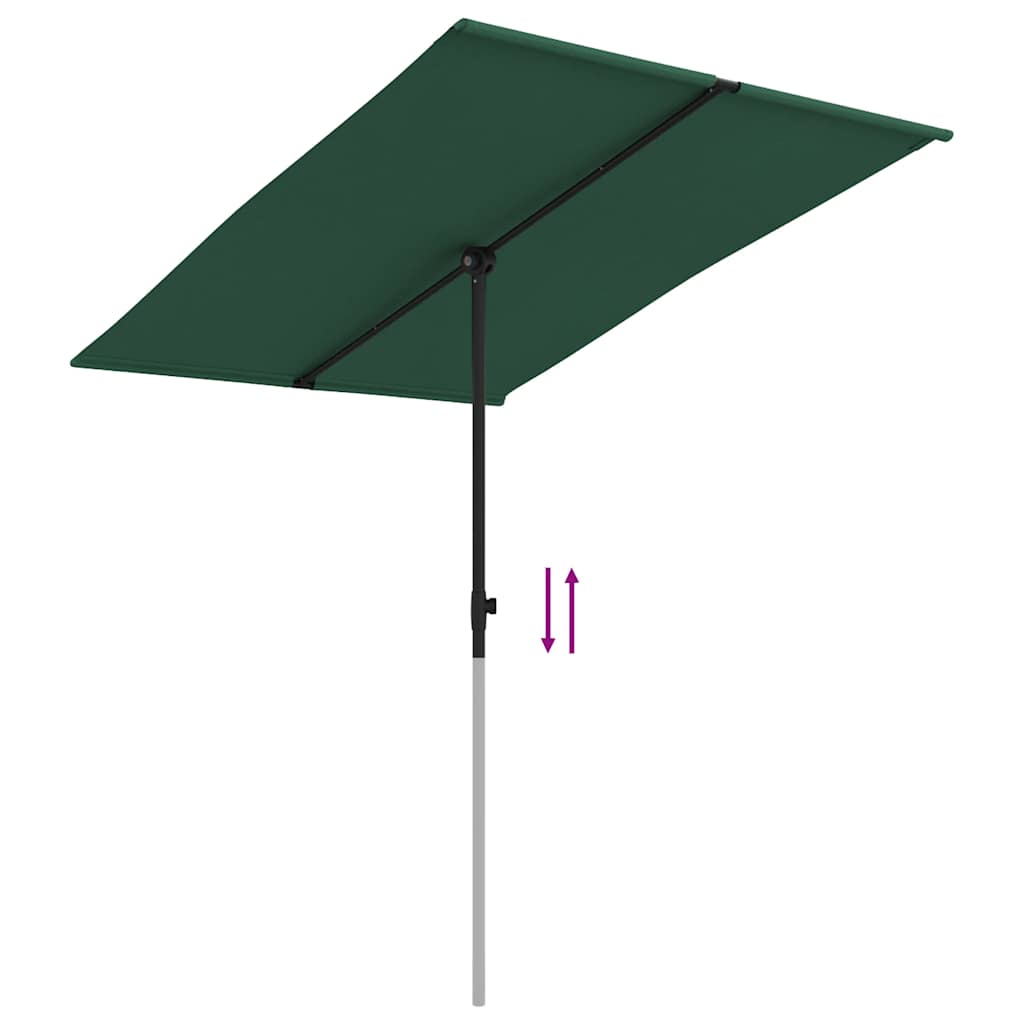 Sonnenschirm mit Aluminium-Mast 180x110 cm Bordeauxrot