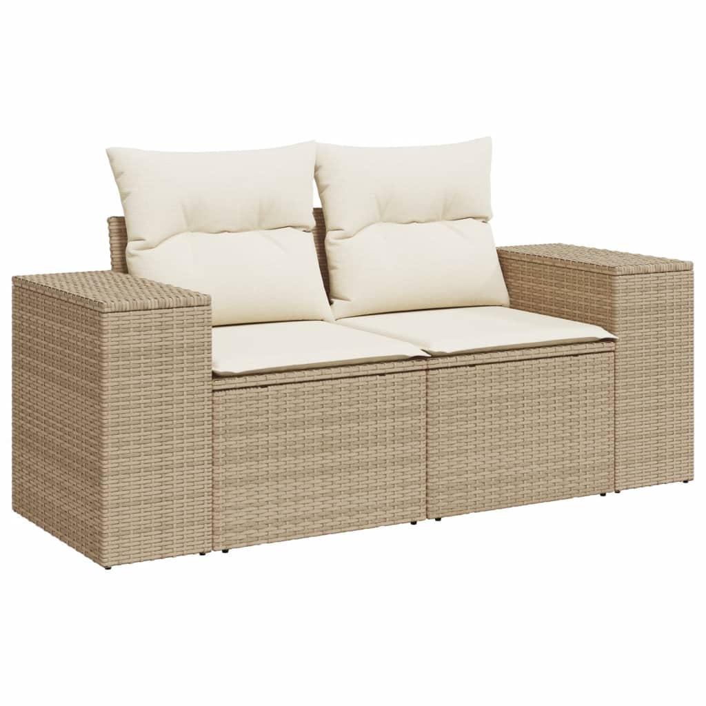 4-tlg. Garten-Sofagarnitur mit Kissen Schwarz Poly Rattan