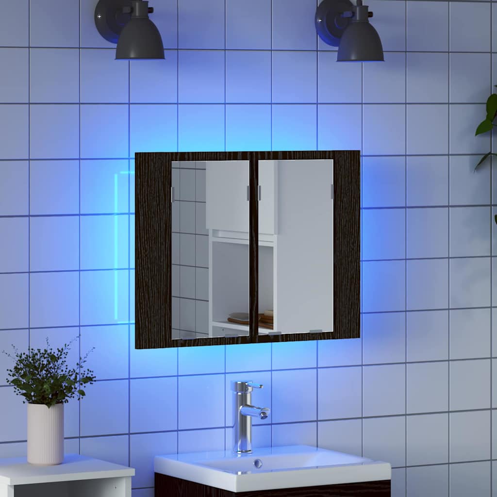 LED-Bad-Spiegelschrank Weiß 60x12x45 cm Acryl