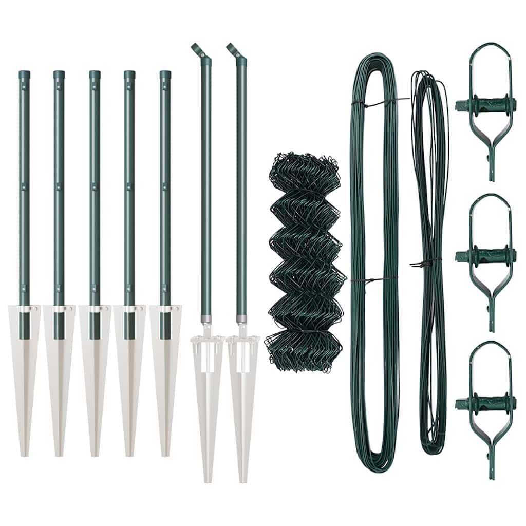 Outdoor Kettenglied-Zaun Erdfixierung 10 x 0,4 m Grün Netz
