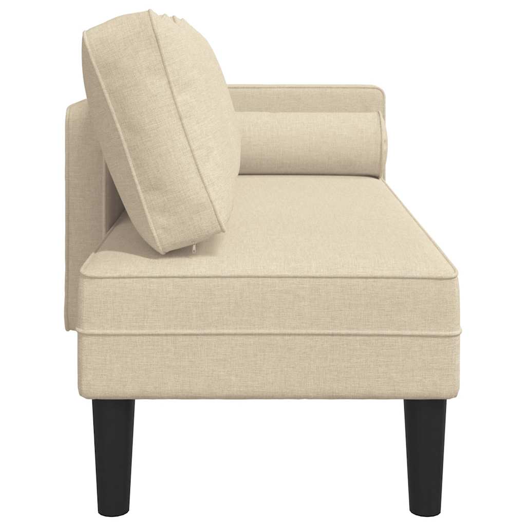 Chaiselongue mit Kissen Hellgrau Stoff