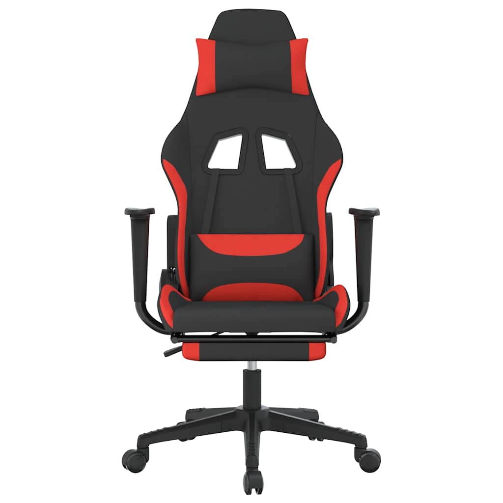 Gaming-Stuhl mit Massagefunktion Schwarz und Creme Stoff