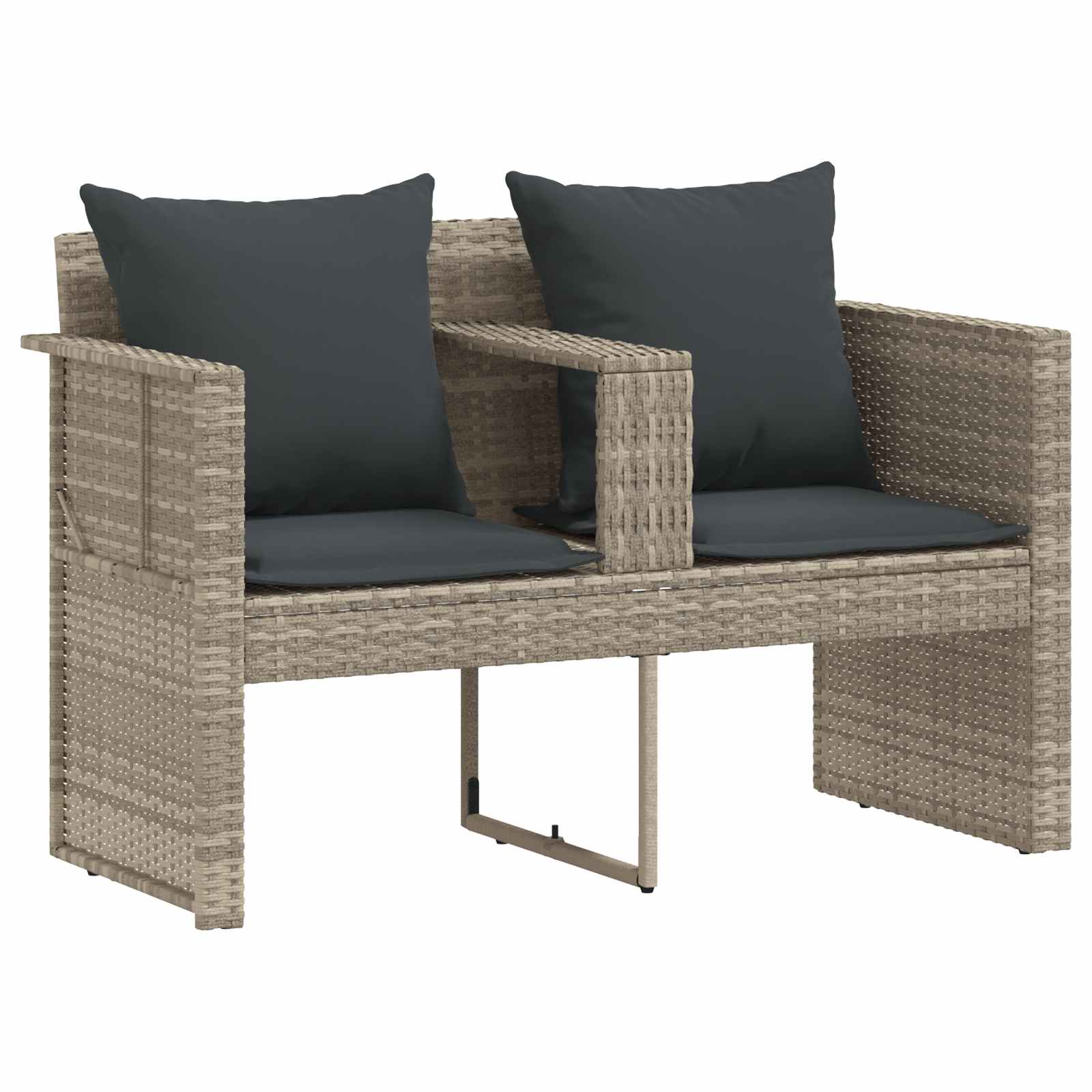 Garten-Sofa mit Kissen 8 pcs Beige und Hellgrau Poly-Rattan