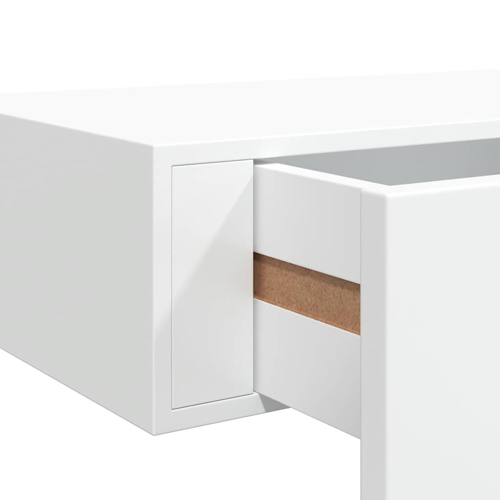 Wandregal mit Schublade Weiß 40x23,5x10 cm MDF