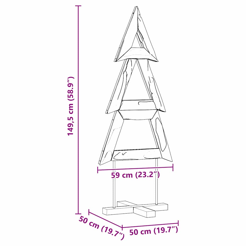 Weihnachtsbaum mit Ständer Braun 90 cm Massivholz Teak