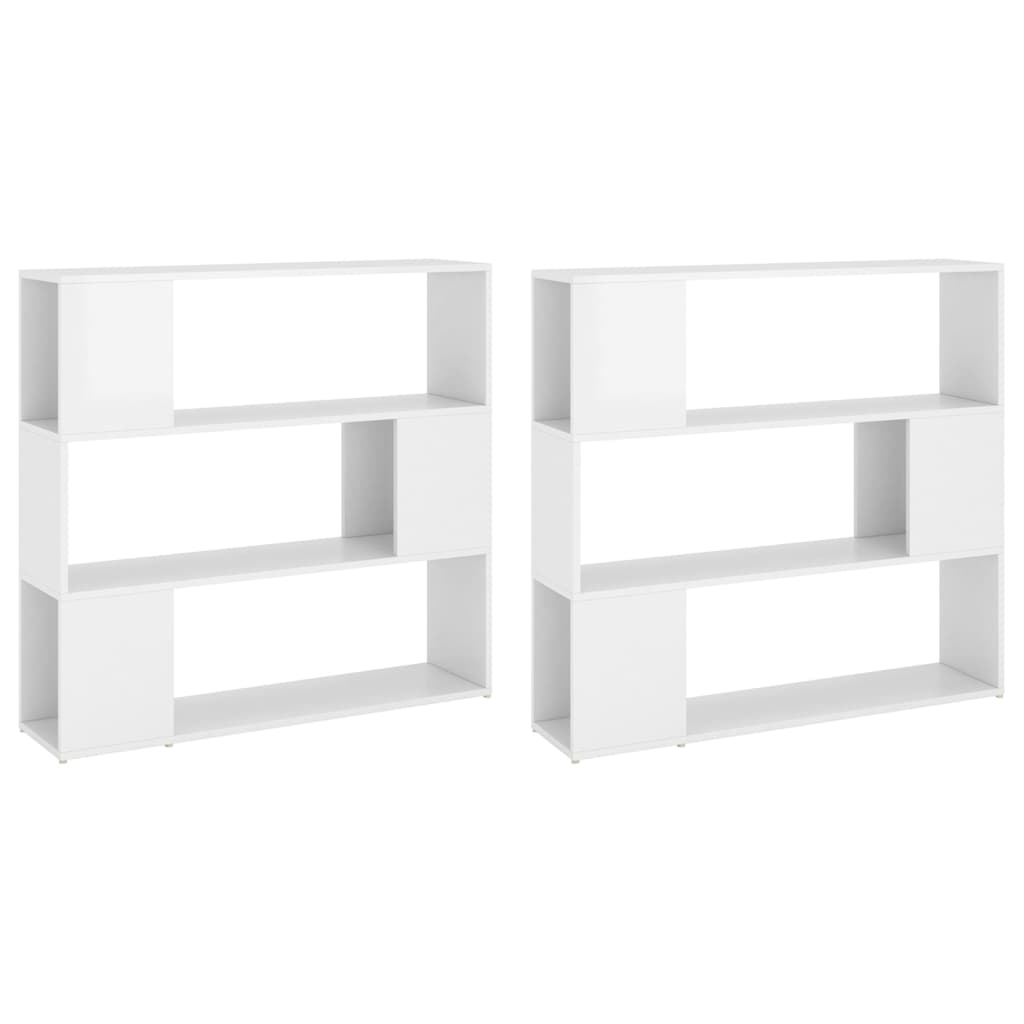 Bücherregal Raumteiler Weiß 100x24x188 cm