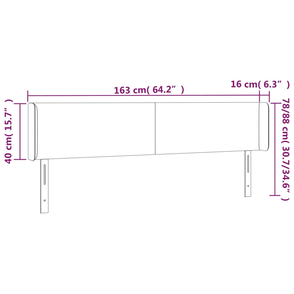 Kopfteil mit Ohren Creme 83x16x78/88 cm Kunstleder