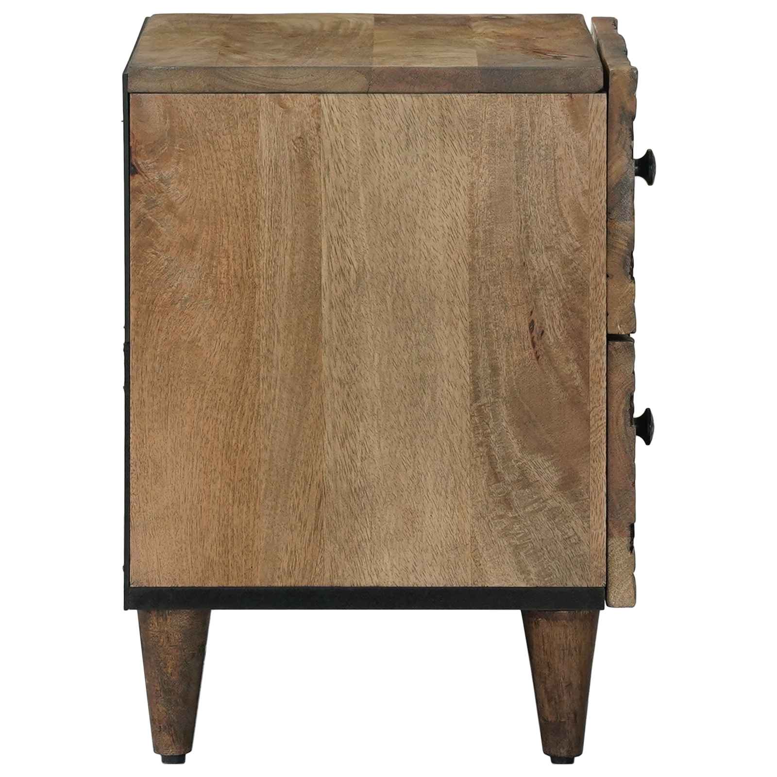 Nachttisch Braun 40 x 33,5 x 46 cm Massivholz Mango