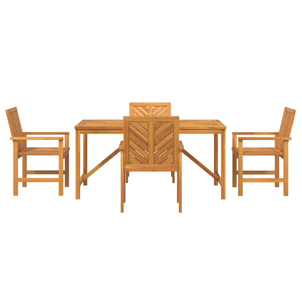 Garten Essgruppe 3 Stk. Braun Massivholz Akazie