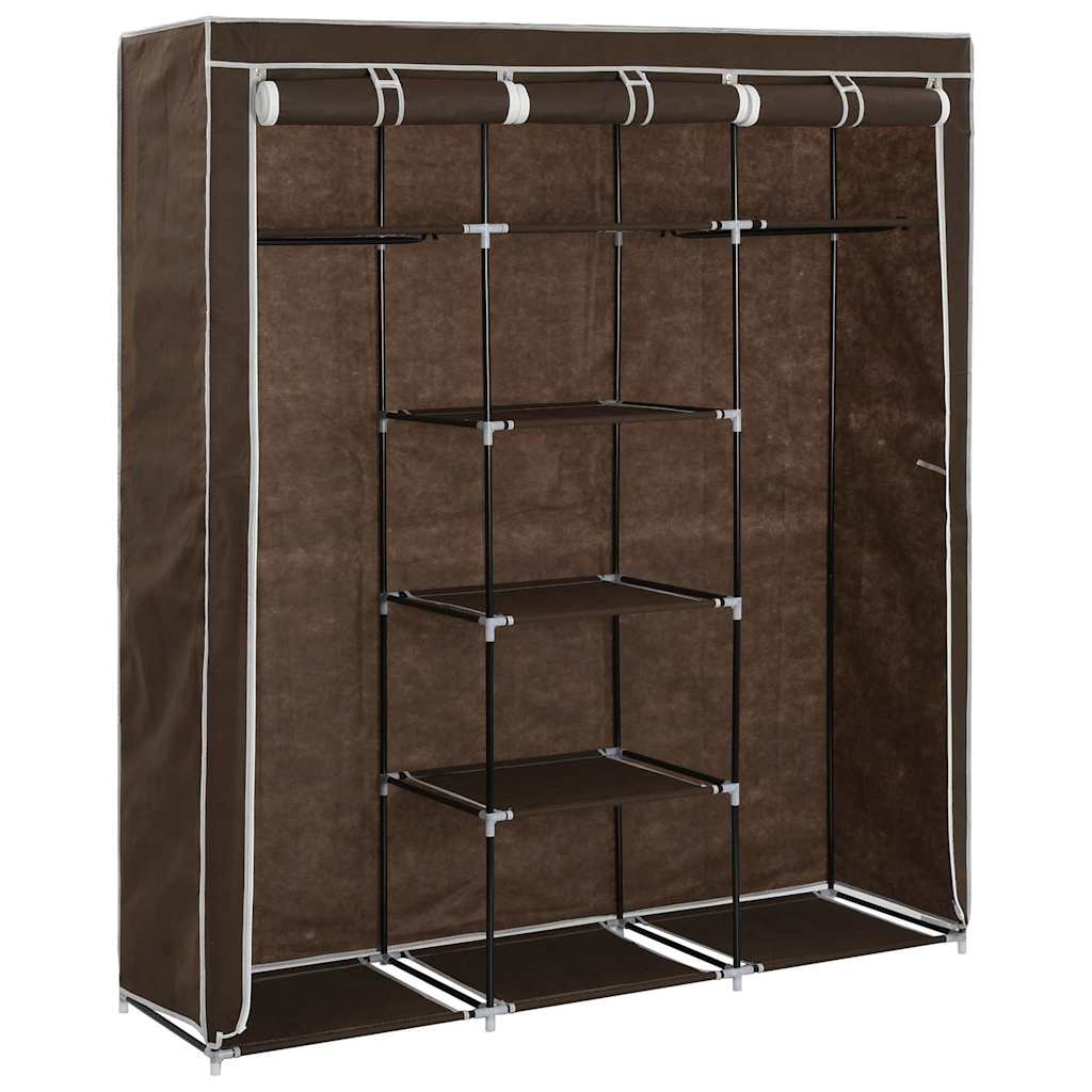 Kleiderschrank mit Fächern Stangen Schwarz 150x45x175cm Stoff