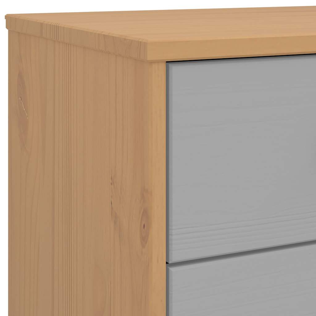 Schubladenschrank OLDEN Braun Massivholz Kiefer