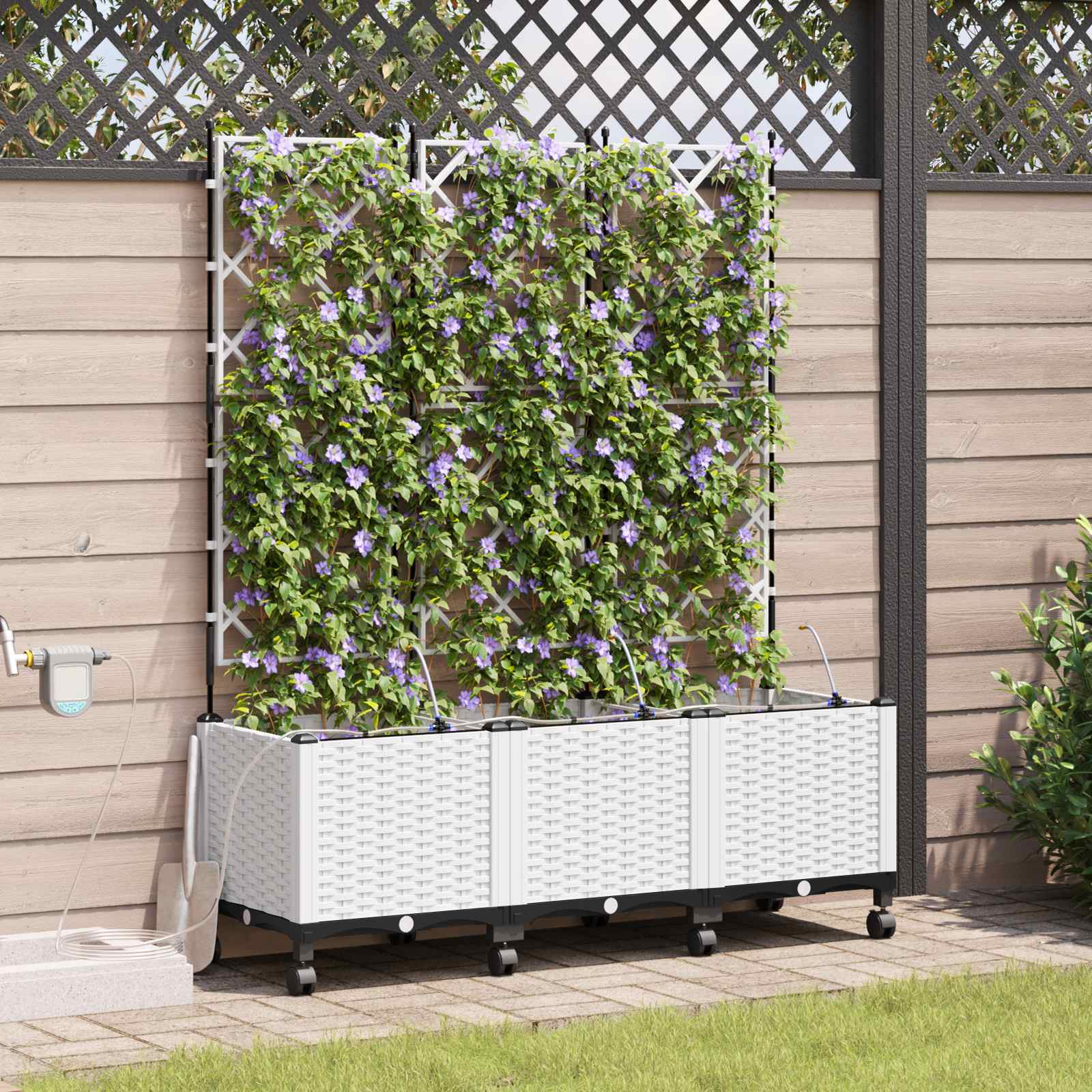 Garten-Pflanzgefäß 4 Stk. Braun 160 x 40 x 22 cm PP