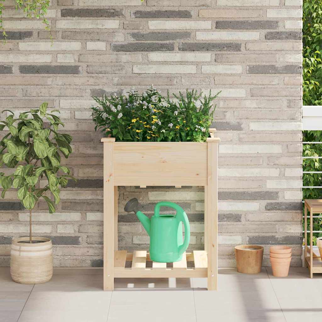 Garten-Pflanzgefäß mit Regal Beige 45 x 45 x 76,5 cm