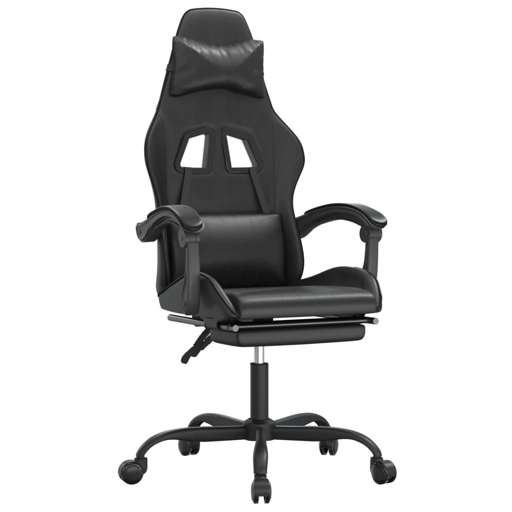 Gaming-Stuhl Drehbar Schwarz und Blau Kunstleder