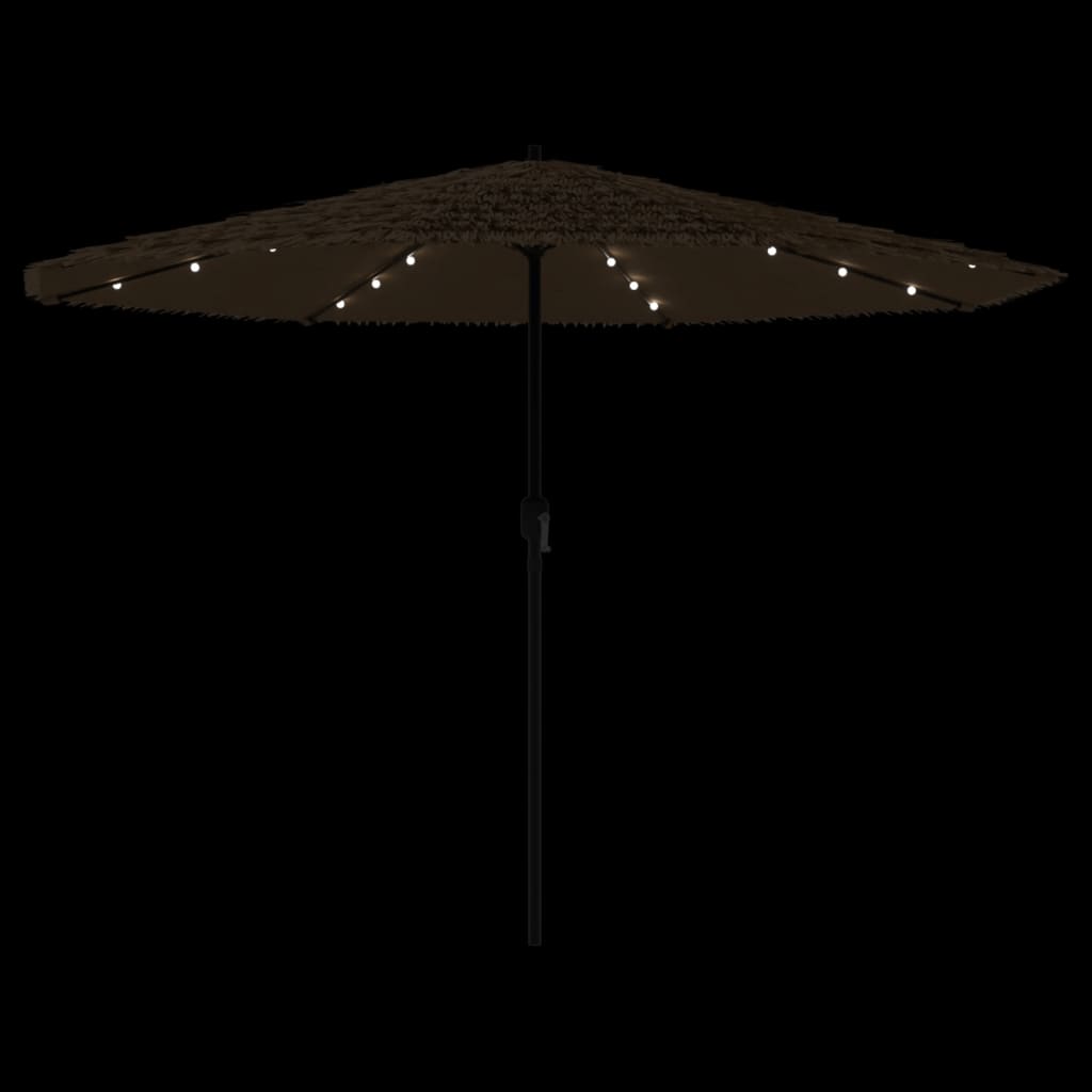 Sonnenschirm mit LED und Stahlmast Braun 248x248x248 cm