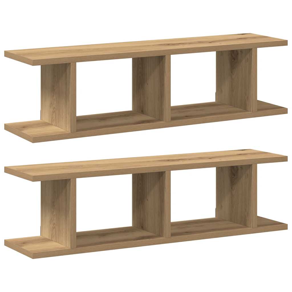 Wandregale 2 Stk. Weiß 75x18x20 cm Holzwerkstoff